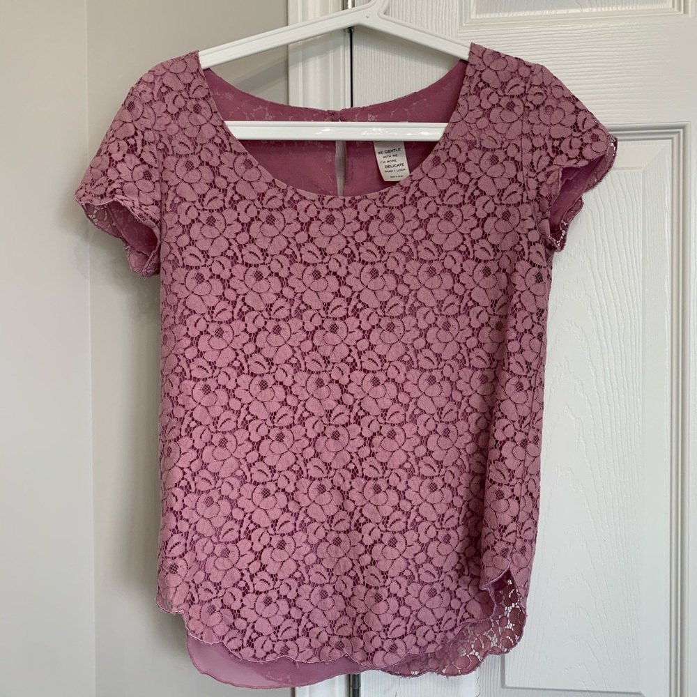 Aritzia Purple Lace Shirt